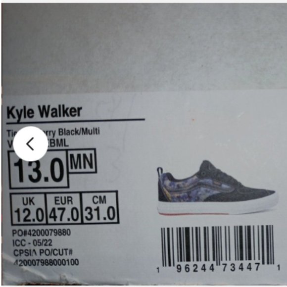 Vans Kyle Walker Tie Dye Terry Black Multi Color Men's 13 VN0A5JIEBML - Picture 4 of 13